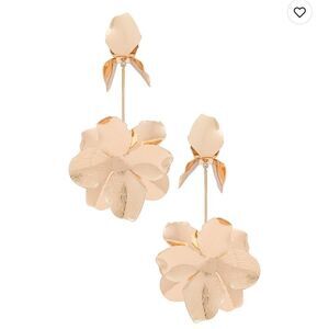 gold flower drop earrings H65